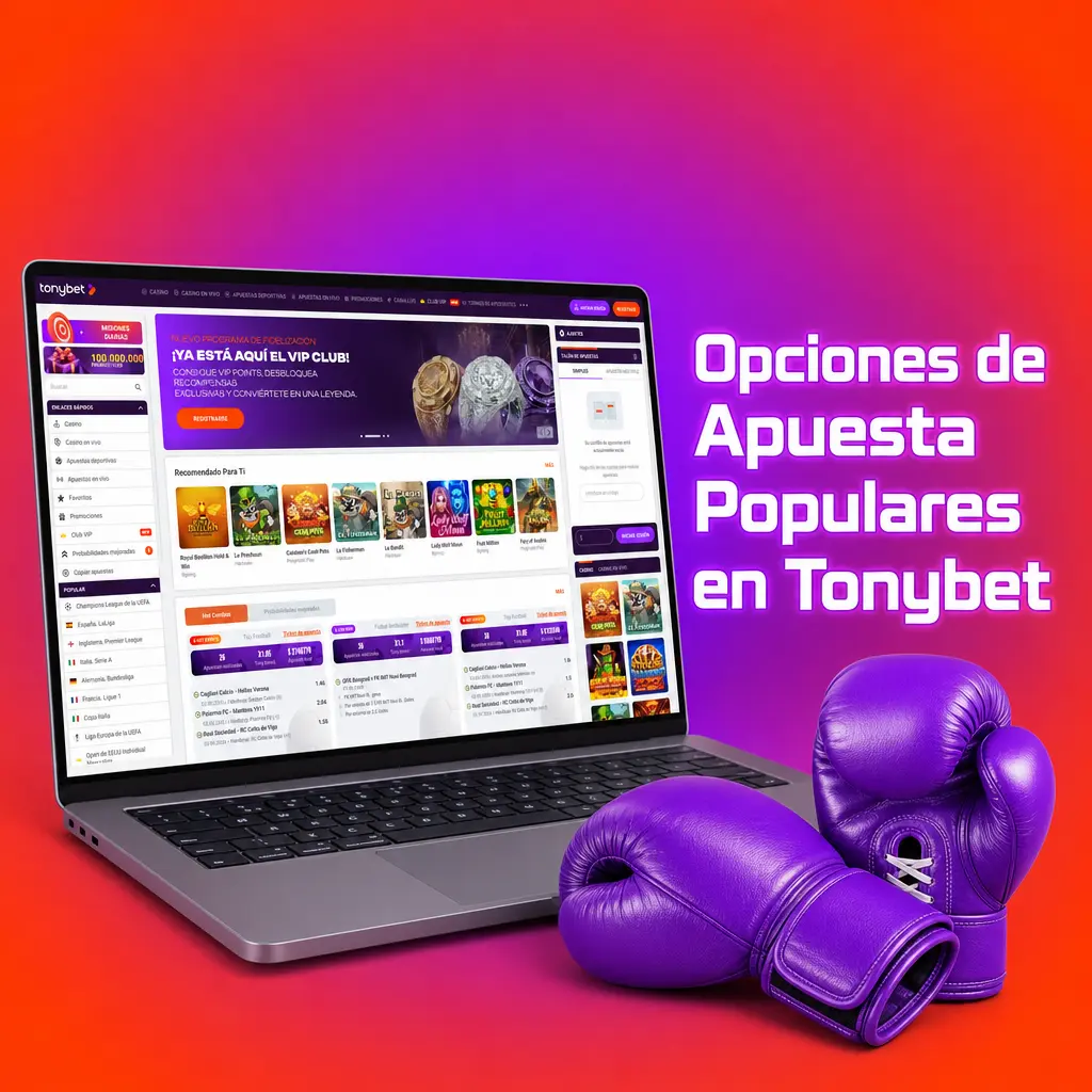 Opciones de apuesta en Tonybet: mercados anticipados, en vivo, cash out y combinadas con cuotas fijas y actualizadas.
