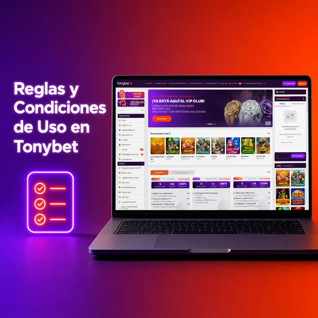 Reglas y condiciones de uso en Tonybet Chile: registro, edad mínima, bonos y requisitos para retiros.